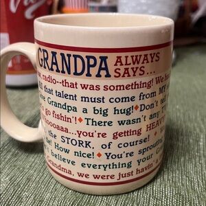 Hallmark 1988 Grandpa Coffee Mugs 8oz
